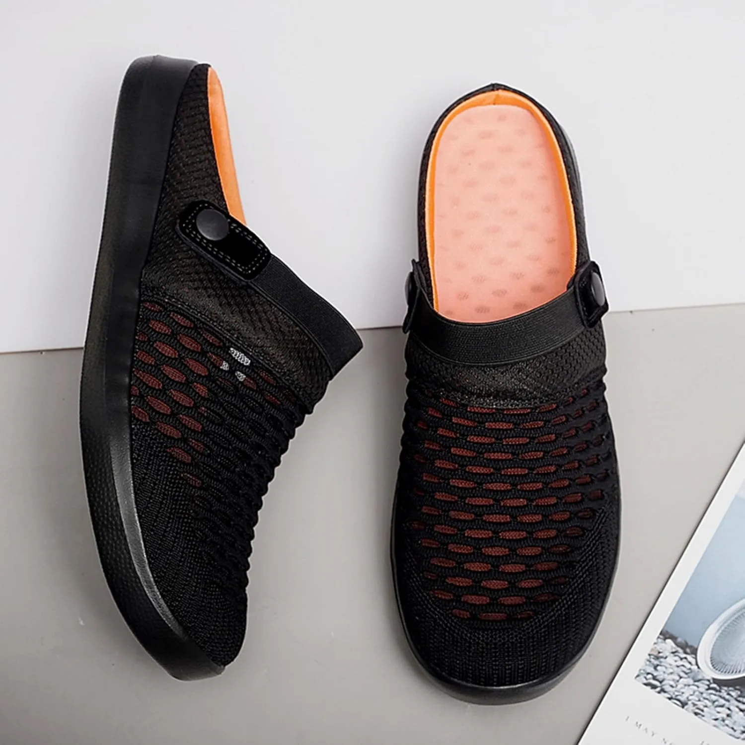 Mens Womens Mules & Clogs Garden Shoes Breathable Mesh Walking Mules Sneakers Open Back Slip On Shoes Non-Slip Outdoor Beach Sandals Unisex