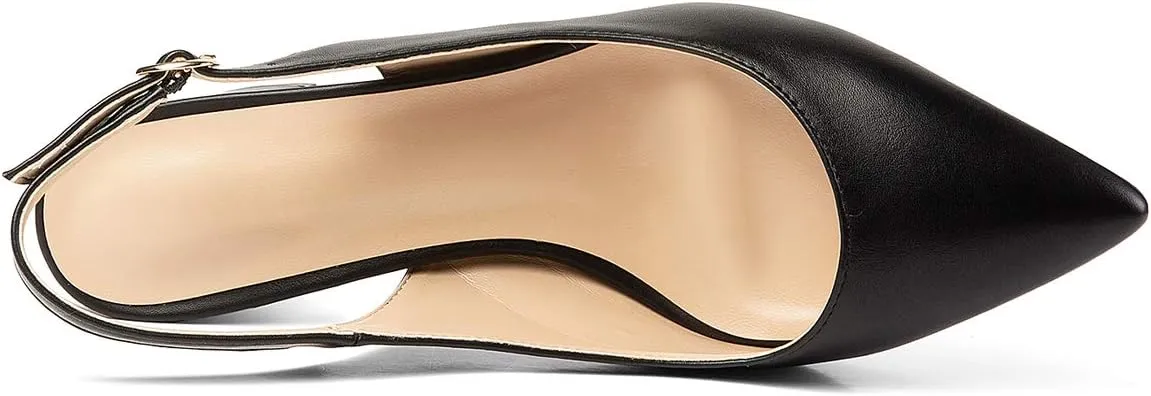 Mettesally Block Heel Slingback Pumps for Women 2 Inches Low Heel Comfortable