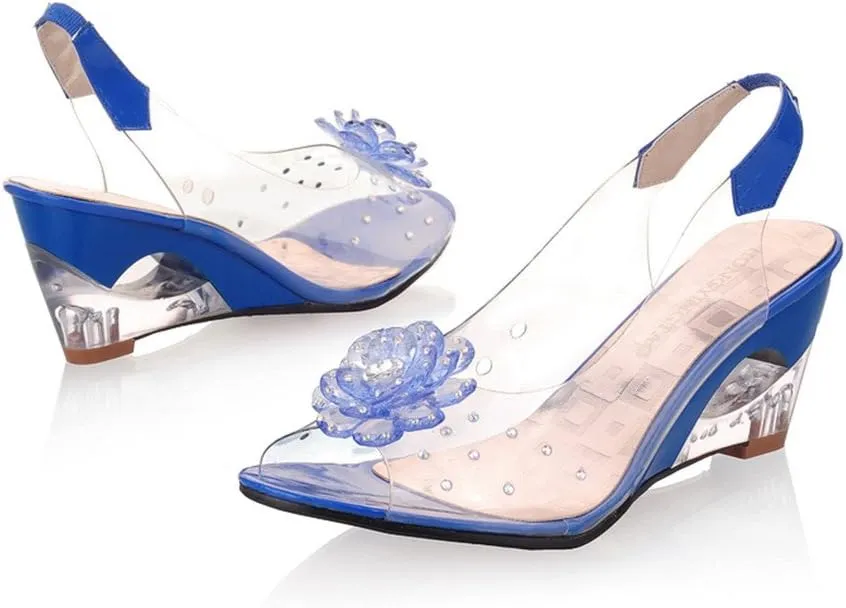 MFairy Wedge Heel Jelly Shoes Spring/Summer Low Heel Sandals