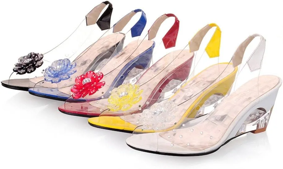 MFairy Wedge Heel Jelly Shoes Spring/Summer Low Heel Sandals