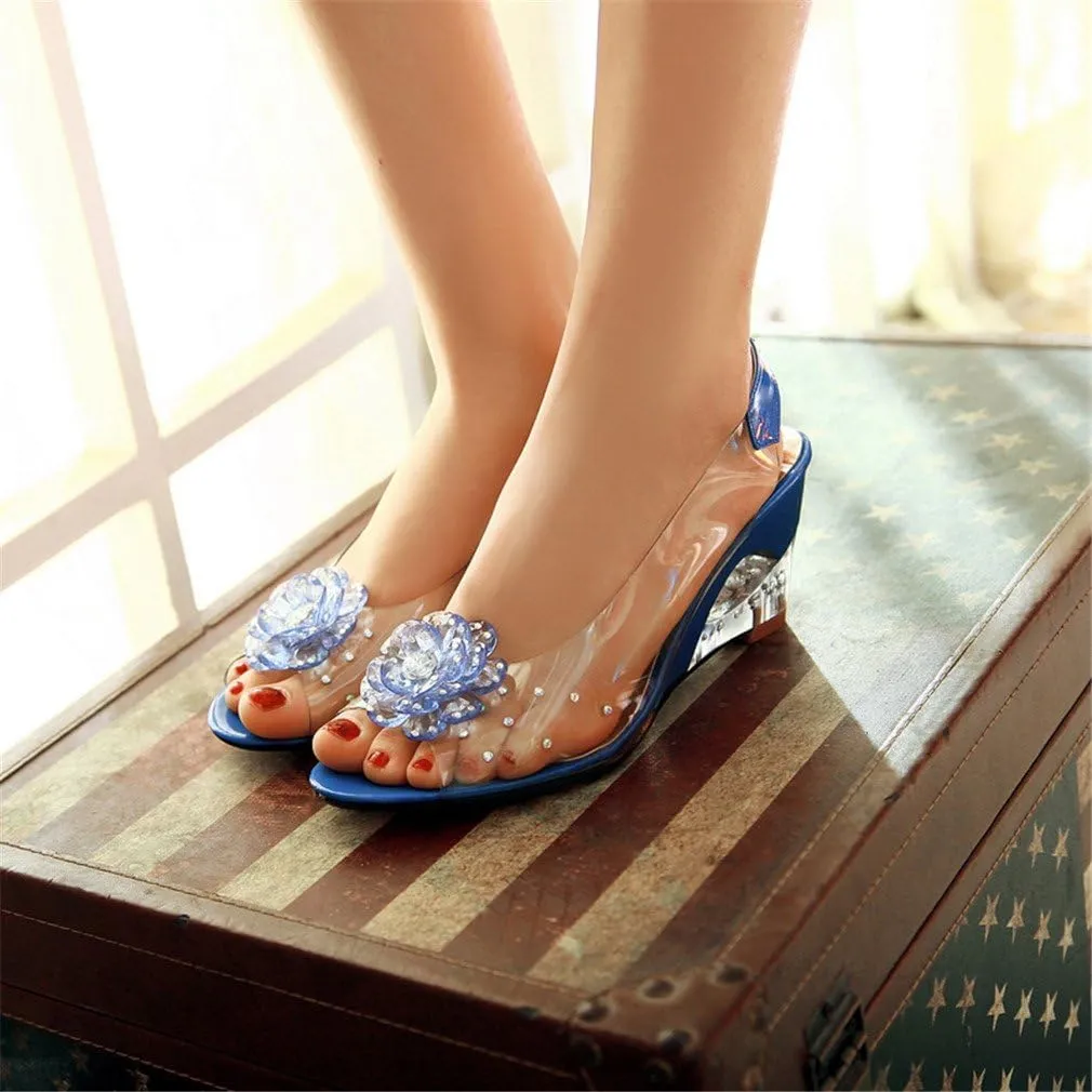 MFairy Wedge Heel Jelly Shoes Spring/Summer Low Heel Sandals