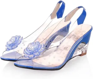 MFairy Wedge Heel Jelly Shoes Spring/Summer Low Heel Sandals
