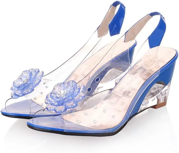 MFairy Wedge Heel Jelly Shoes Spring/Summer Low Heel Sandals