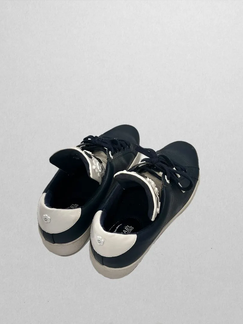 Michael Kors Black Fashion Sneaker with White/Black Flowers