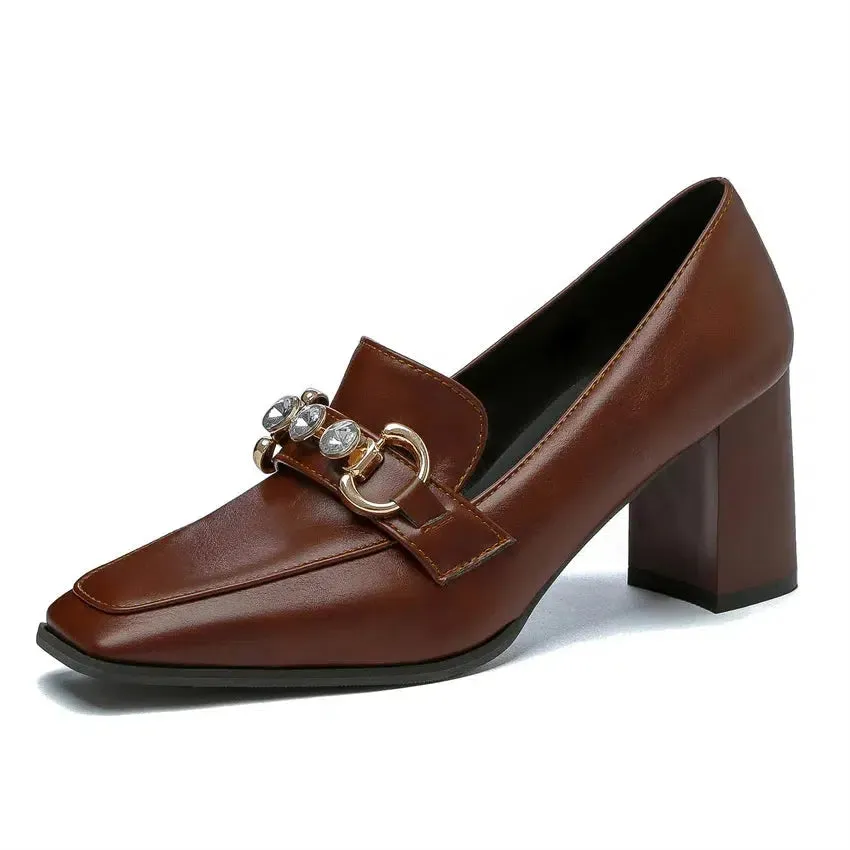 Mid heel loafer