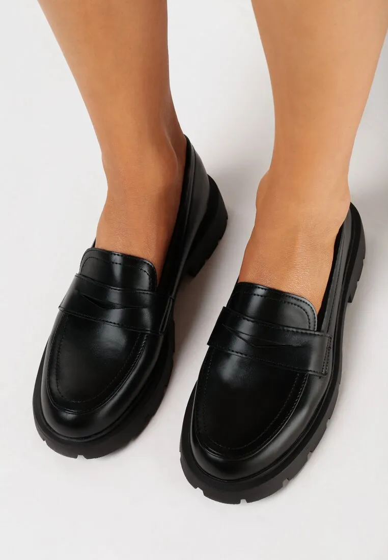 Mocassins femmes semelle épaisse, Noir