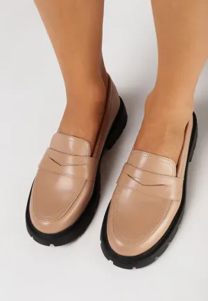 Mocassins femmes semelle épaisse, Rose poudre