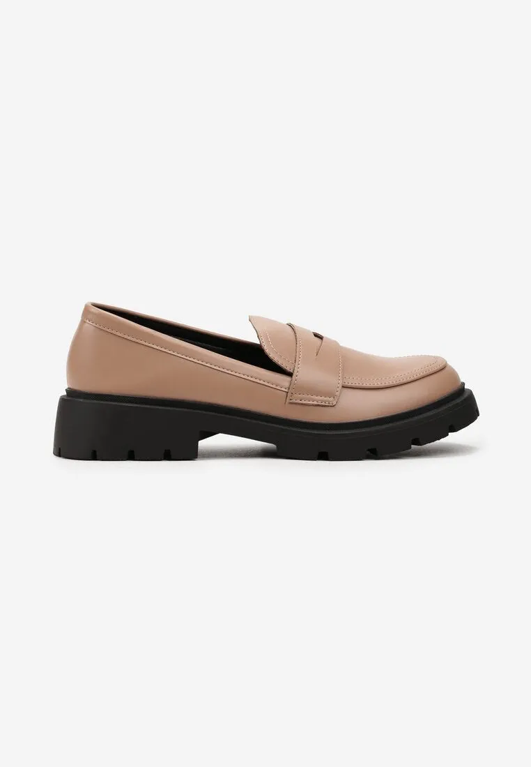 Mocassins femmes semelle épaisse, Rose poudre