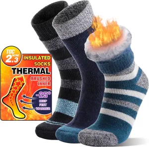 MOGGEI 3 Pairs Thermal Warm Socks for Men & Women Thick Winter Extra Warm Insulated Boot Ski Socks for Cold Weather