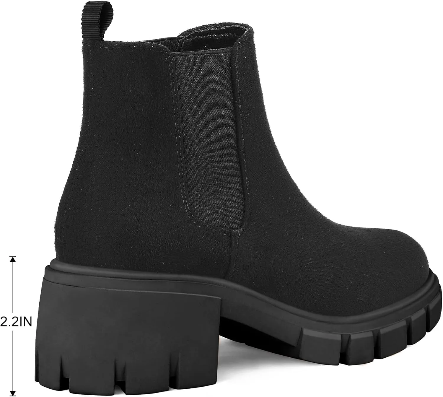 mysoft Women's Platform Chelsea Boots Lug Sole Slip On Chunky Block Heel Ankle Booties