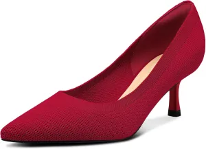 mysoft Women's Pumps 2 inch Kitten Heel Pointed Toe Low Heel Dress Shoes