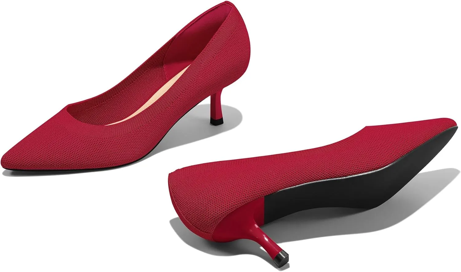 mysoft Women's Pumps 2 inch Kitten Heel Pointed Toe Low Heel Dress Shoes