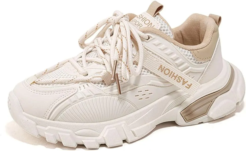NCNDB Women's Platform Sport Sneaker Trainers Lace Up Fashion Increased Bottom Shoes