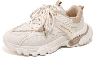 NCNDB Women's Platform Sport Sneaker Trainers Lace Up Fashion Increased Bottom Shoes