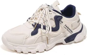 NCNDB Women's Platform Sport Sneaker Trainers Lace Up Fashion Increased Bottom Shoes