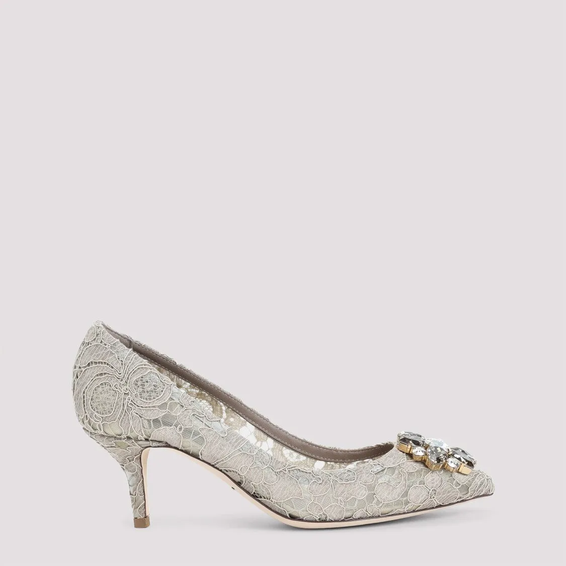 Neutral Lace Overlay Pumps