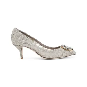 Neutral Lace Overlay Pumps