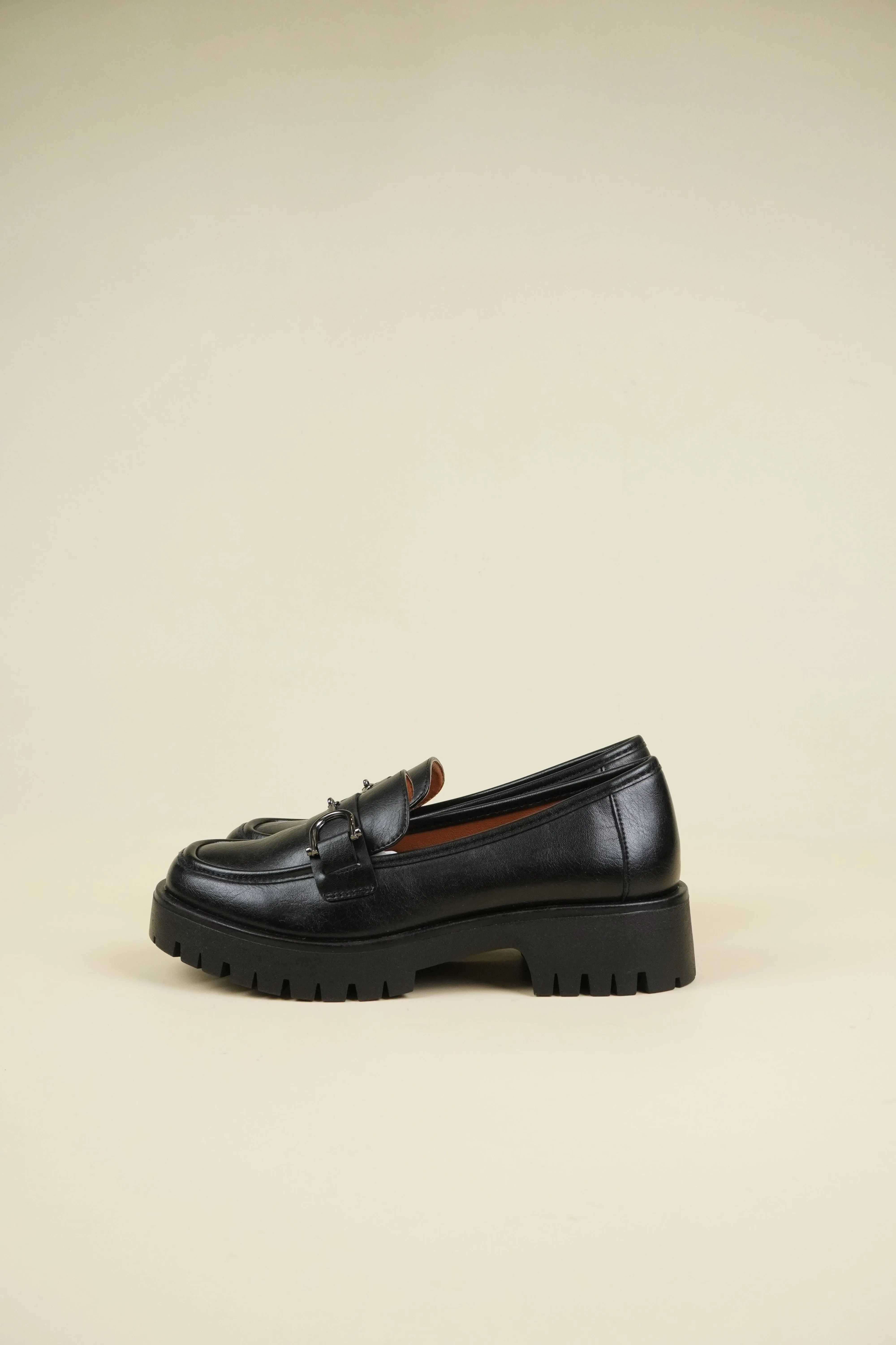 Női Platform Loafer - Fekete