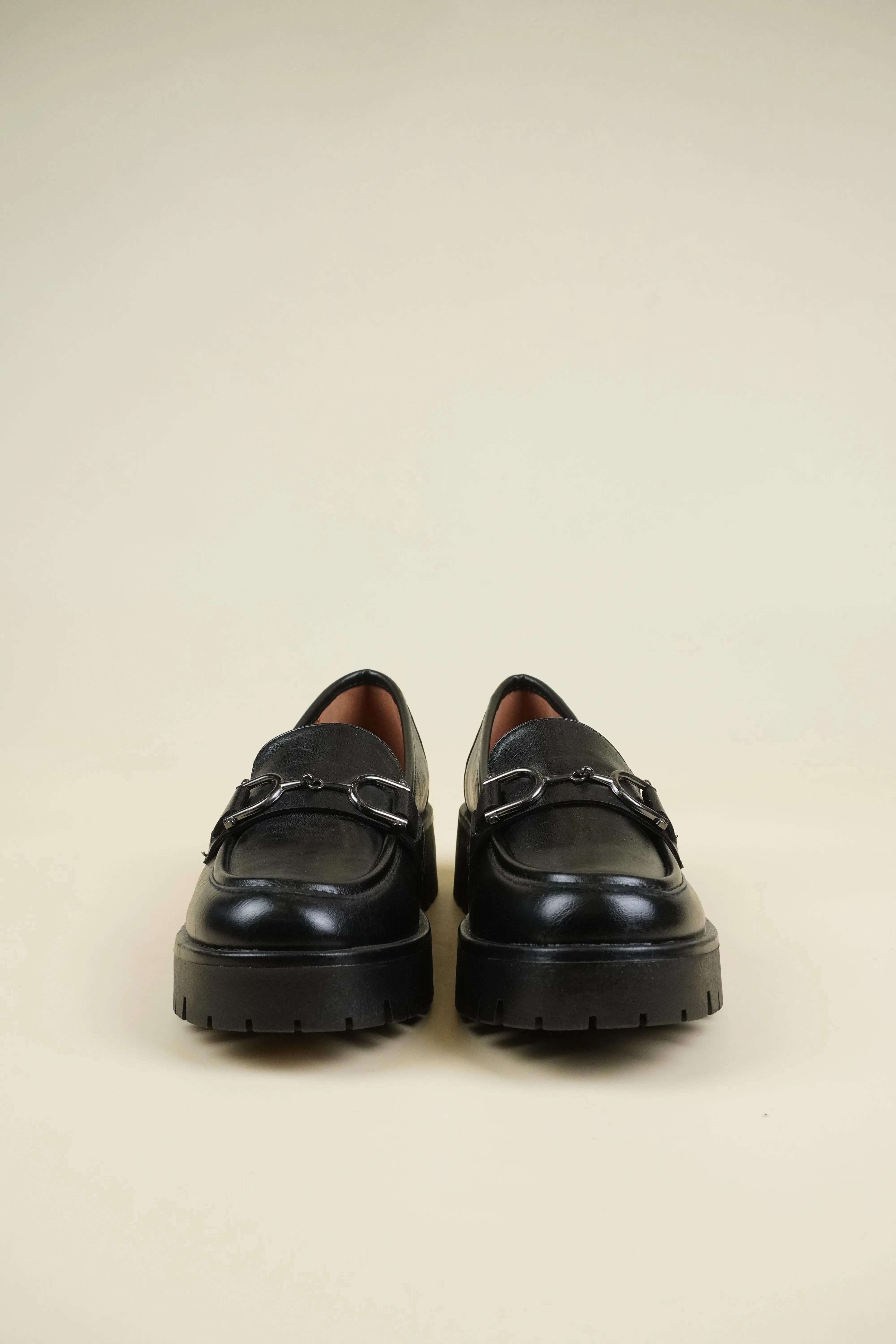 Női Platform Loafer - Fekete