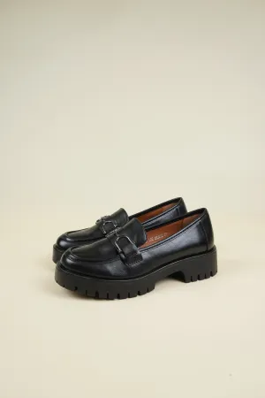 Női Platform Loafer - Fekete
