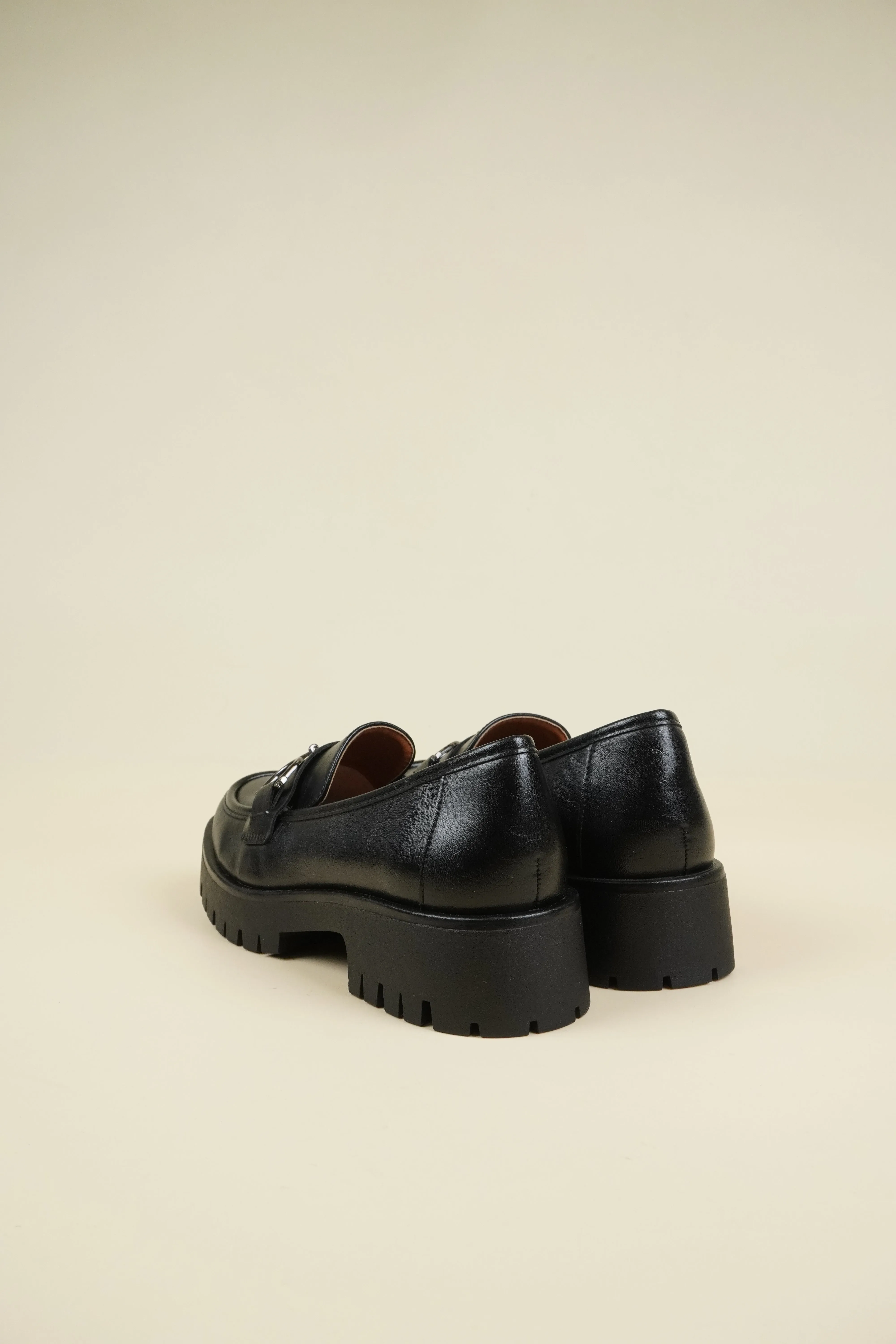 Női Platform Loafer - Fekete