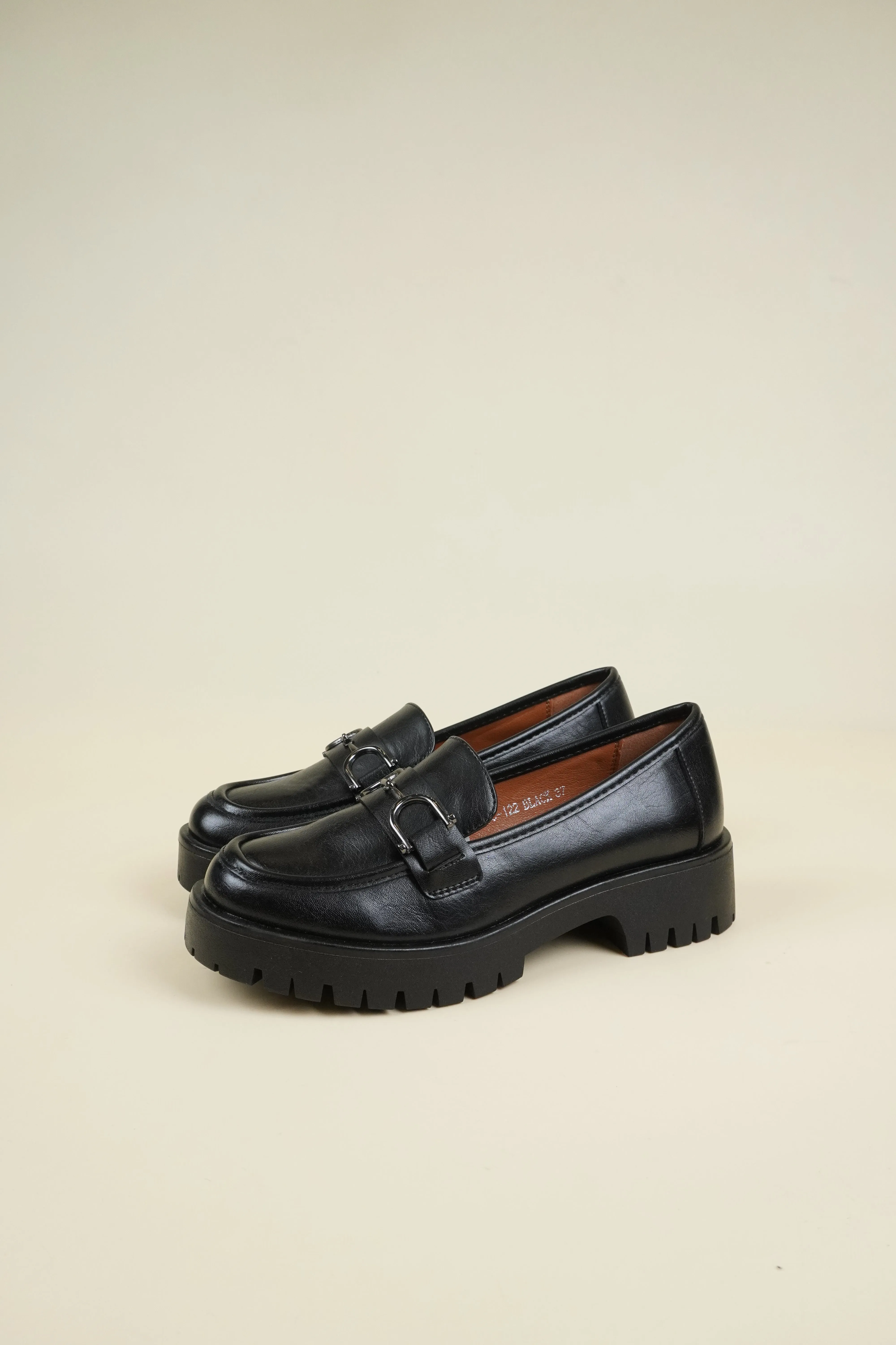 Női Platform Loafer - Fekete