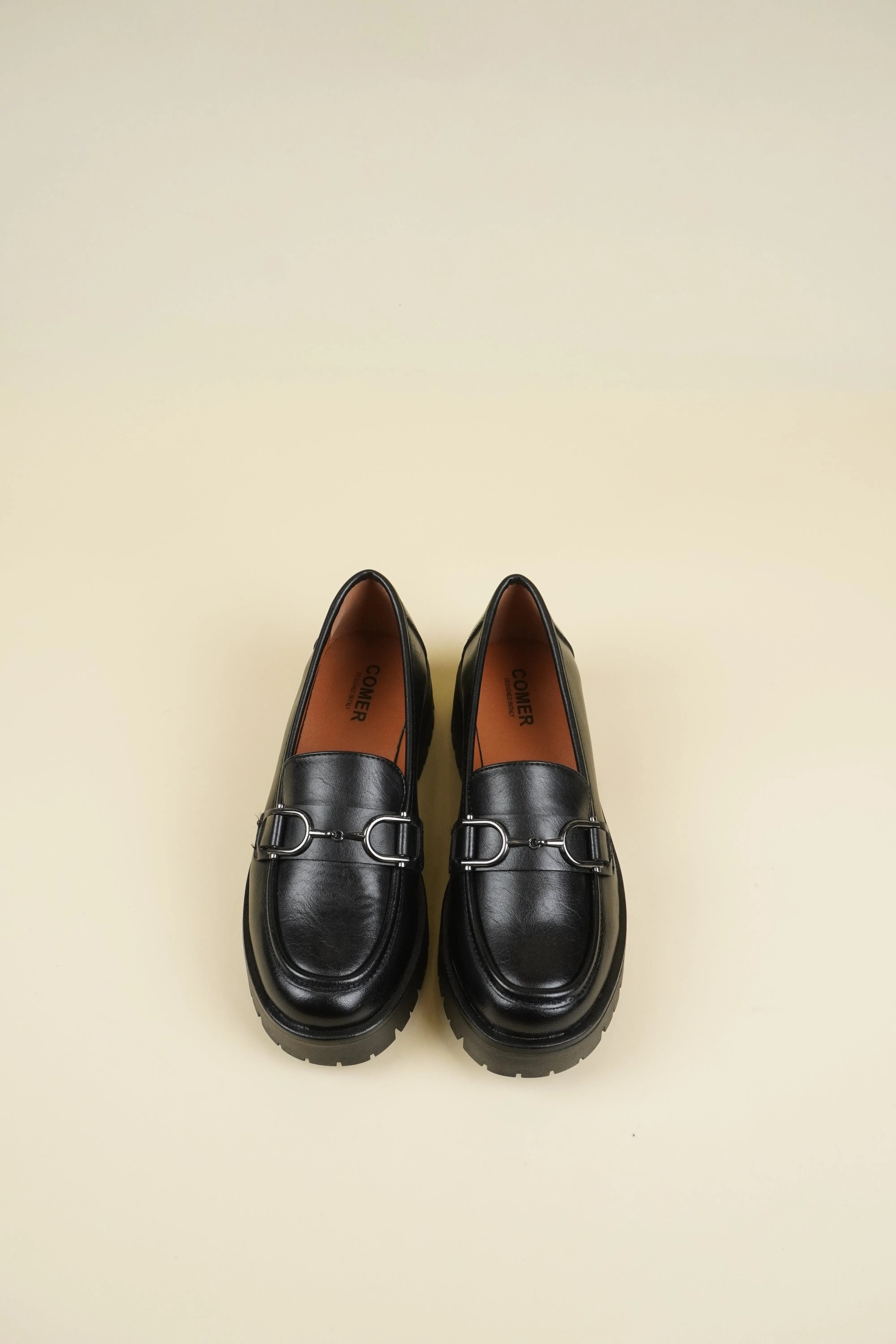 Női Platform Loafer - Fekete