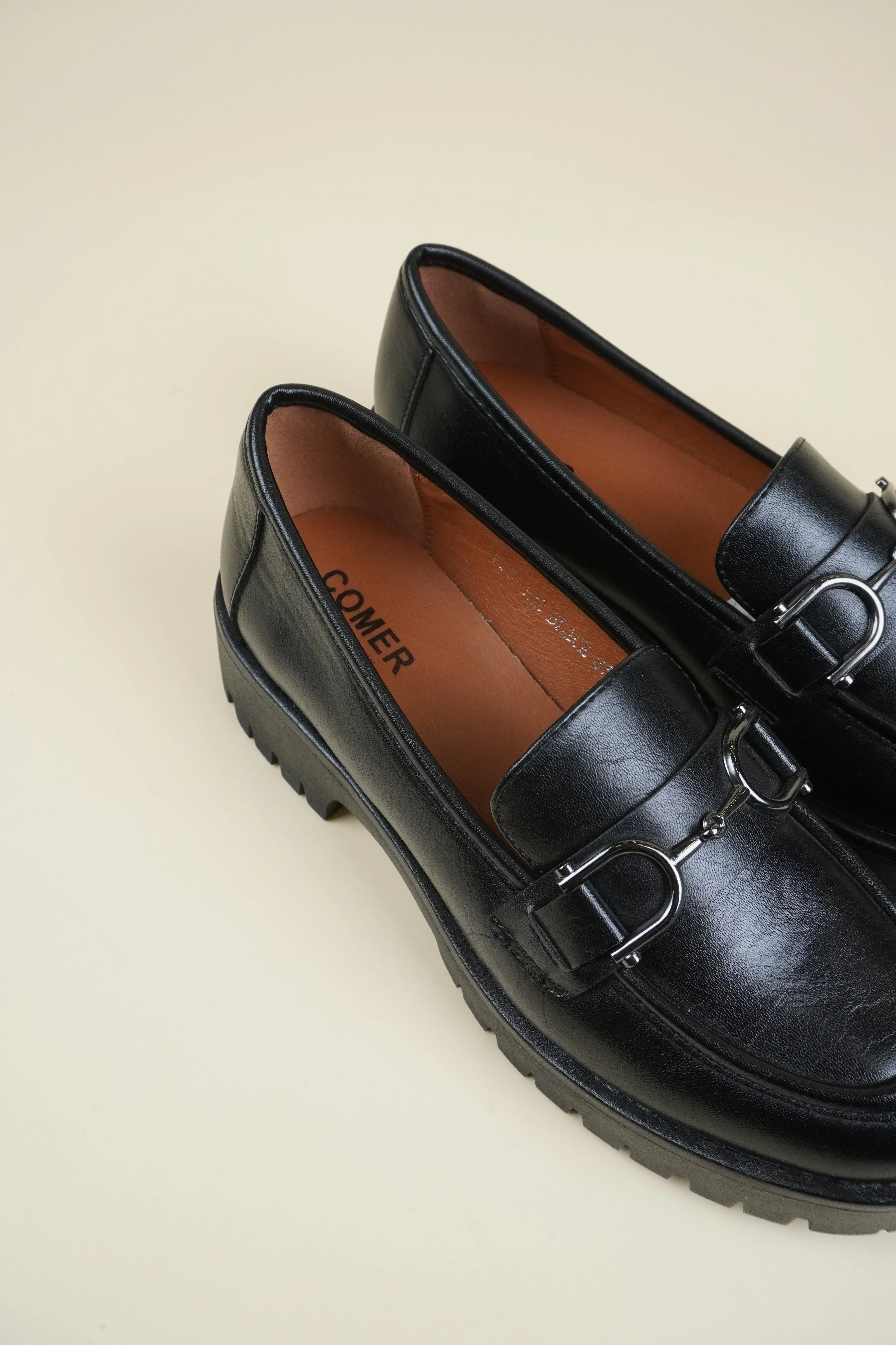 Női Platform Loafer - Fekete