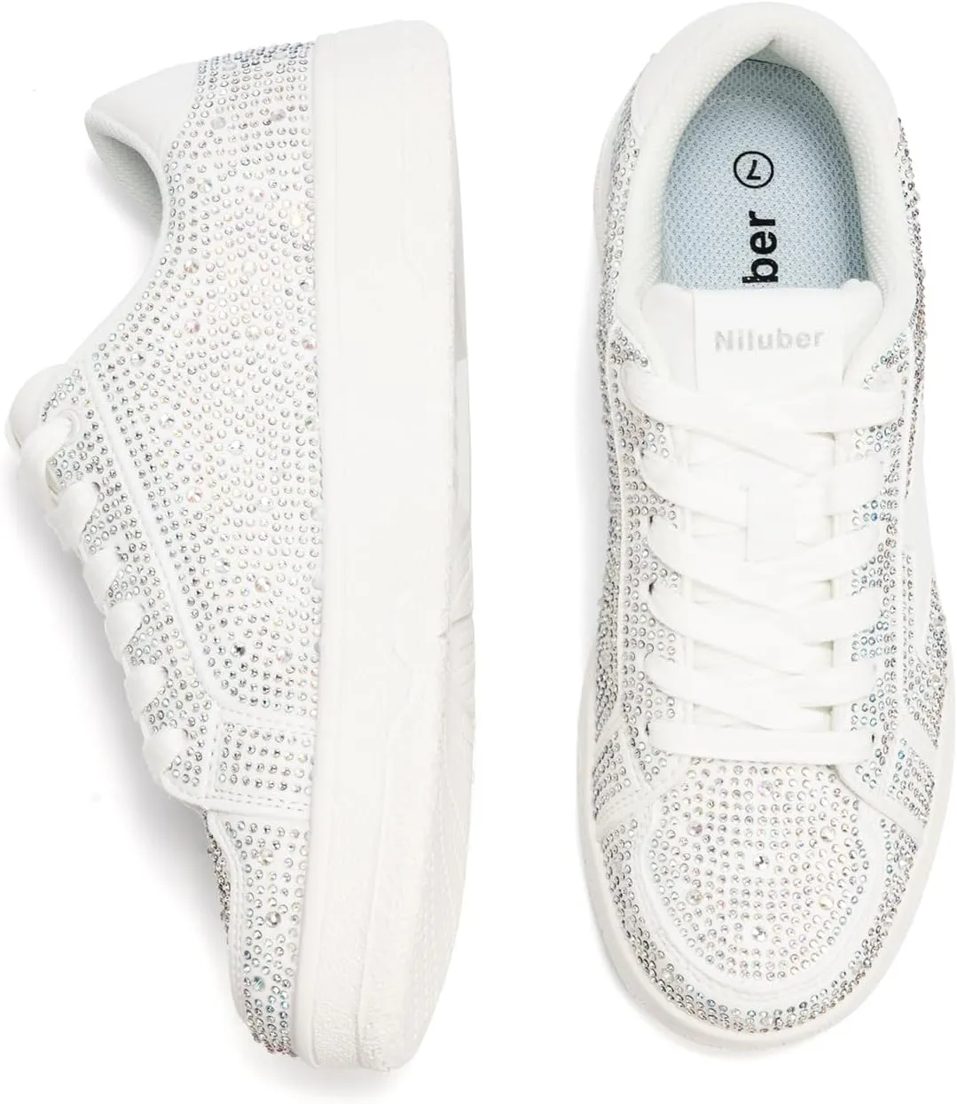 Niluber Star Sneakers for Women Low Top Comfortable Cushioned White Gold Sliver Leopard Platform Sneakers Lace Up Red Glitter Platform Party Shoes