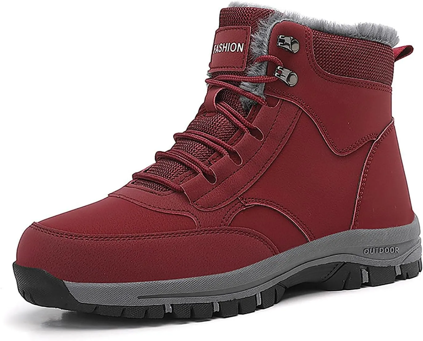 Non Slip Snow Boots for Men Fleece Lined Warm Ankle Boots Lace Up Cold Proof Winter Boots Casual Insulated Snow Boots