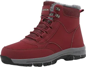 Non Slip Snow Boots for Men Fleece Lined Warm Ankle Boots Lace Up Cold Proof Winter Boots Casual Insulated Snow Boots