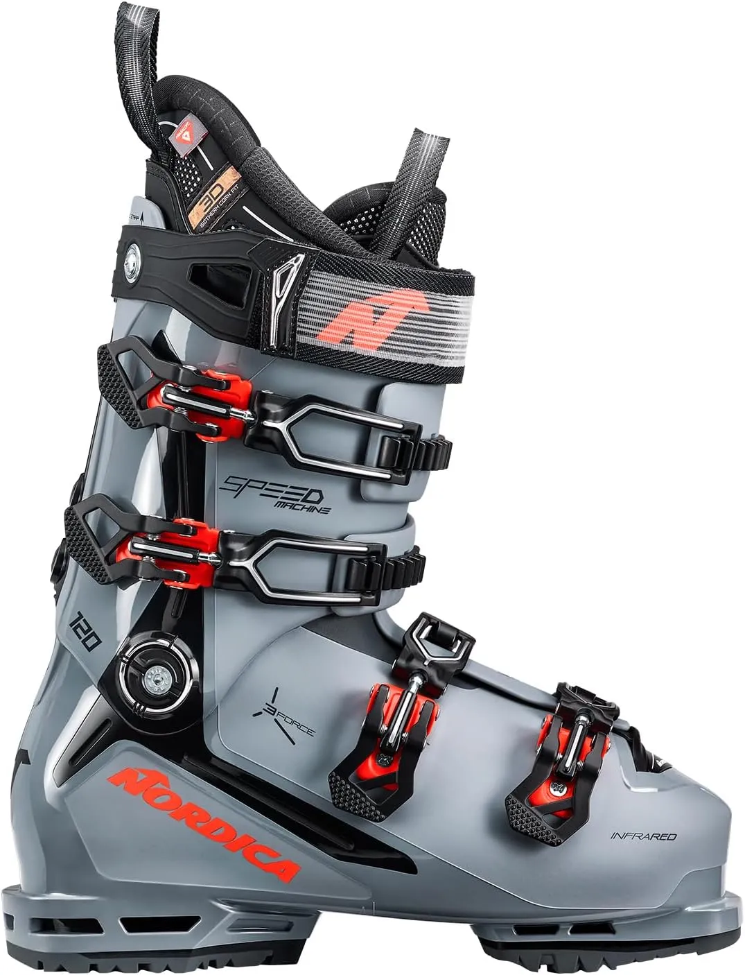 NORDICA Men's Speedmachine 3 120 Insulated Easy-Entry Medium Volume Winter Sports All-Terrain Alpine Freeriding Mountain Touring Ski Boots, Gripwalk Soles, Customizable Anatomical Shell