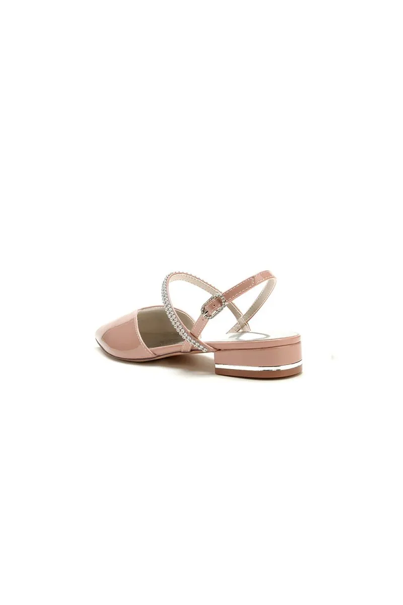 Nude Pink High Heels with Silver Trim