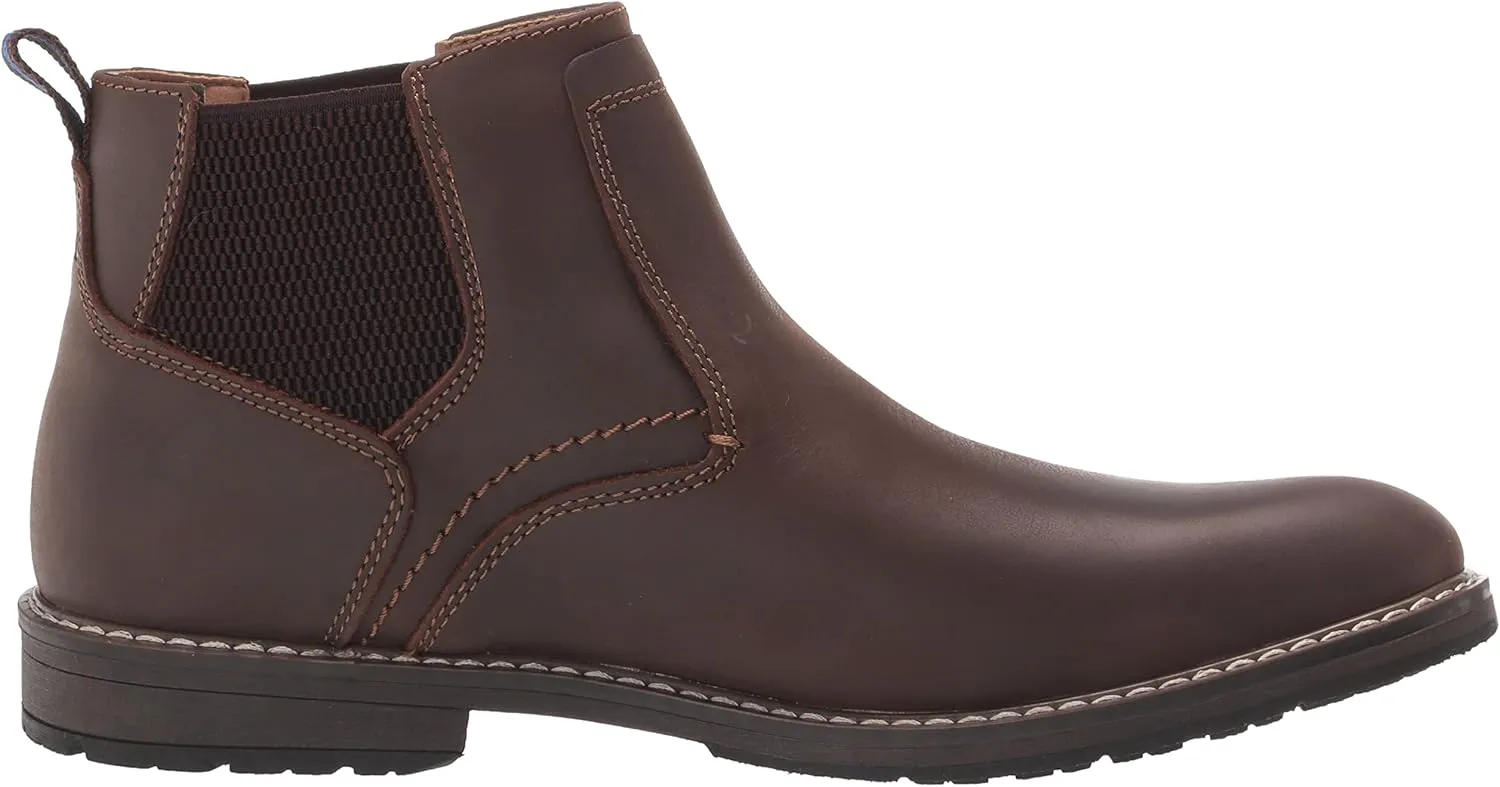 Nunn Bush Men's Fuse Plain Toe Chelsea Boot with Easy Pull on Elastic Panels