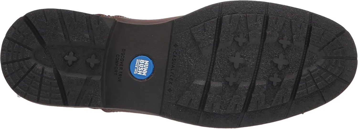 Nunn Bush Men's Fuse Plain Toe Chelsea Boot with Easy Pull on Elastic Panels