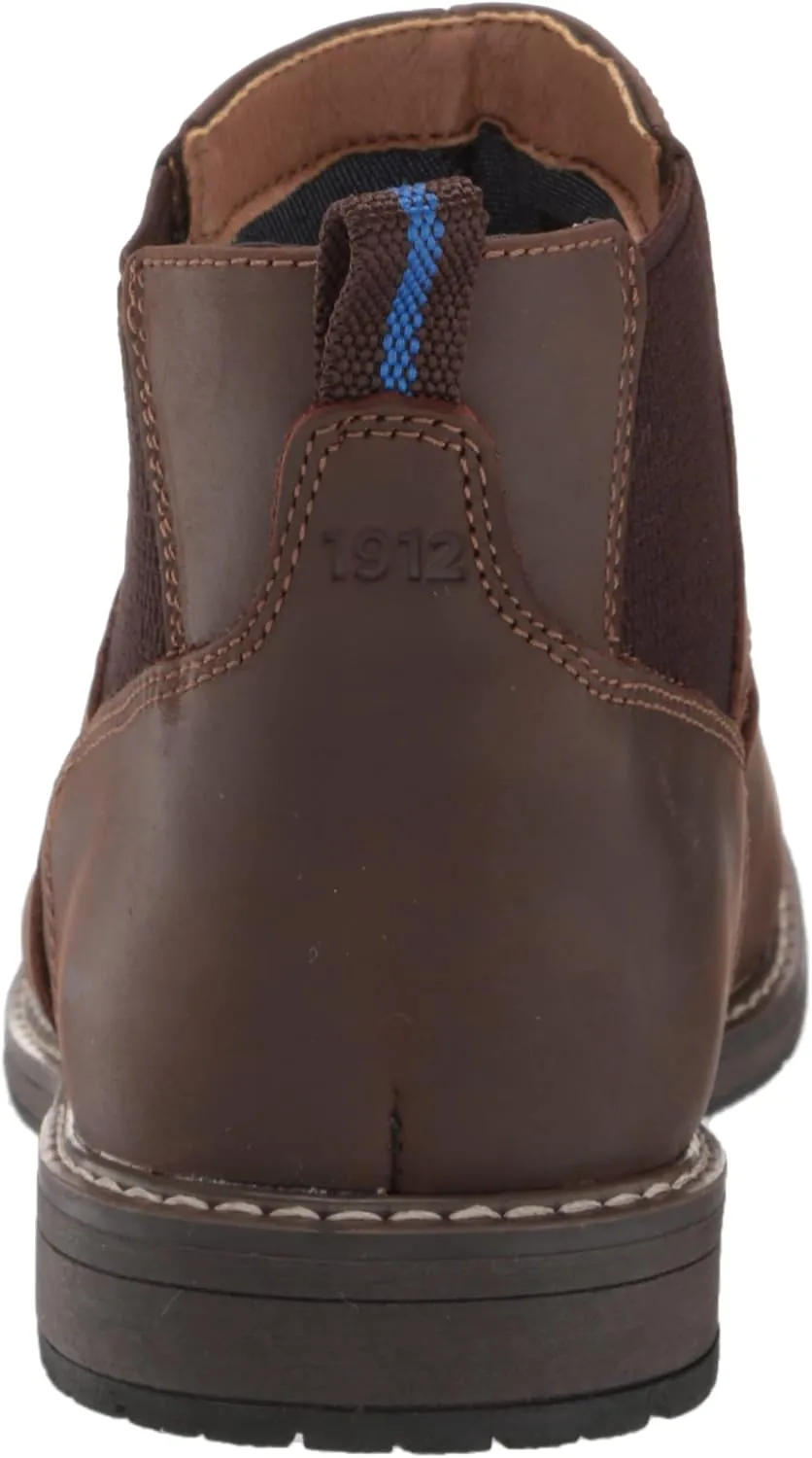 Nunn Bush Men's Fuse Plain Toe Chelsea Boot with Easy Pull on Elastic Panels