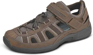 Orthofeet Men's Orthopedic Brown Leather Clearwater Sandals, Size 8.5