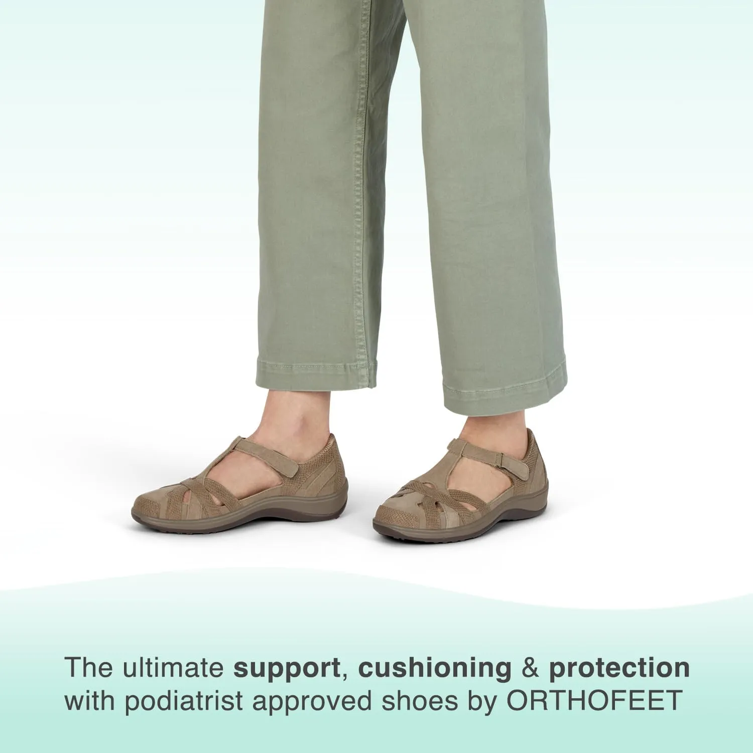 Orthofeet Women's Orthopedic Leather Juno Closed-Toe Sandals