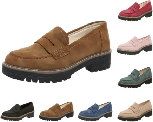 Orthoture-Orthopedic Platform Loafers Wide Toe Lightweight Casual Comfort Shoes Slip-On Chunky Low Heel Fashion Loafers