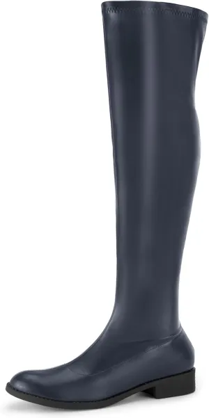 Perphy Round Toe Low Block Heel Over the Knee High Boots for Women