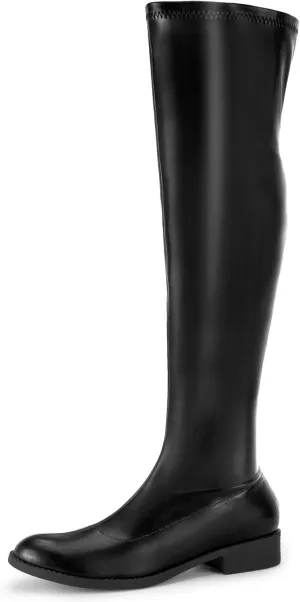 Perphy Round Toe Low Block Heel Over the Knee High Boots for Women