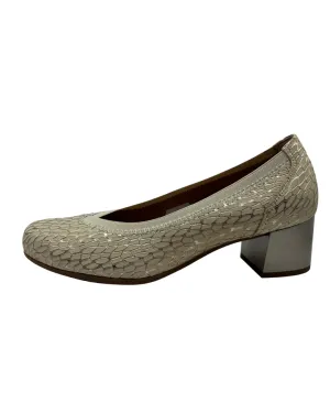 Pitillos Gold and Cream Patterned Heel