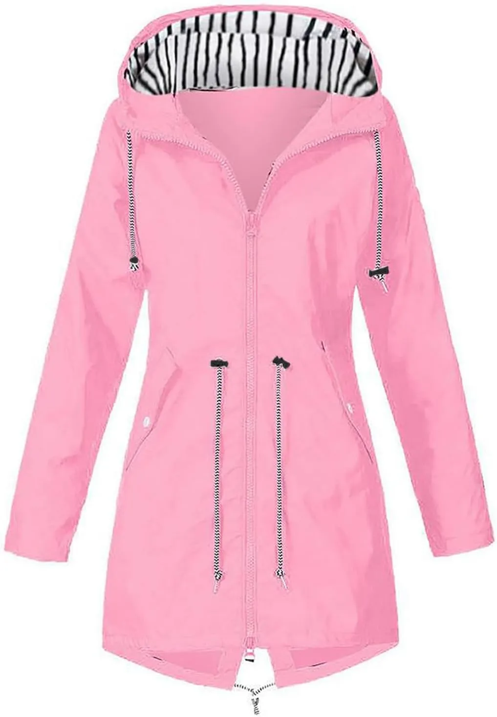 Plus Size Raincoat Women Long Hooded Trench Coats Lined Windbreaker Travel Jacket Outdoor 2023 Long Hooded Jackets