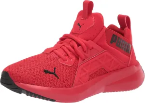 PUMA Boys' Softride Enzo Nxt Jr Lace Up Fashion Sneaker Red/Black 6 Medium US