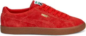 Puma Mens Suede VTG Hairy Suede Lace Up Sneakers Shoes Casual - Red