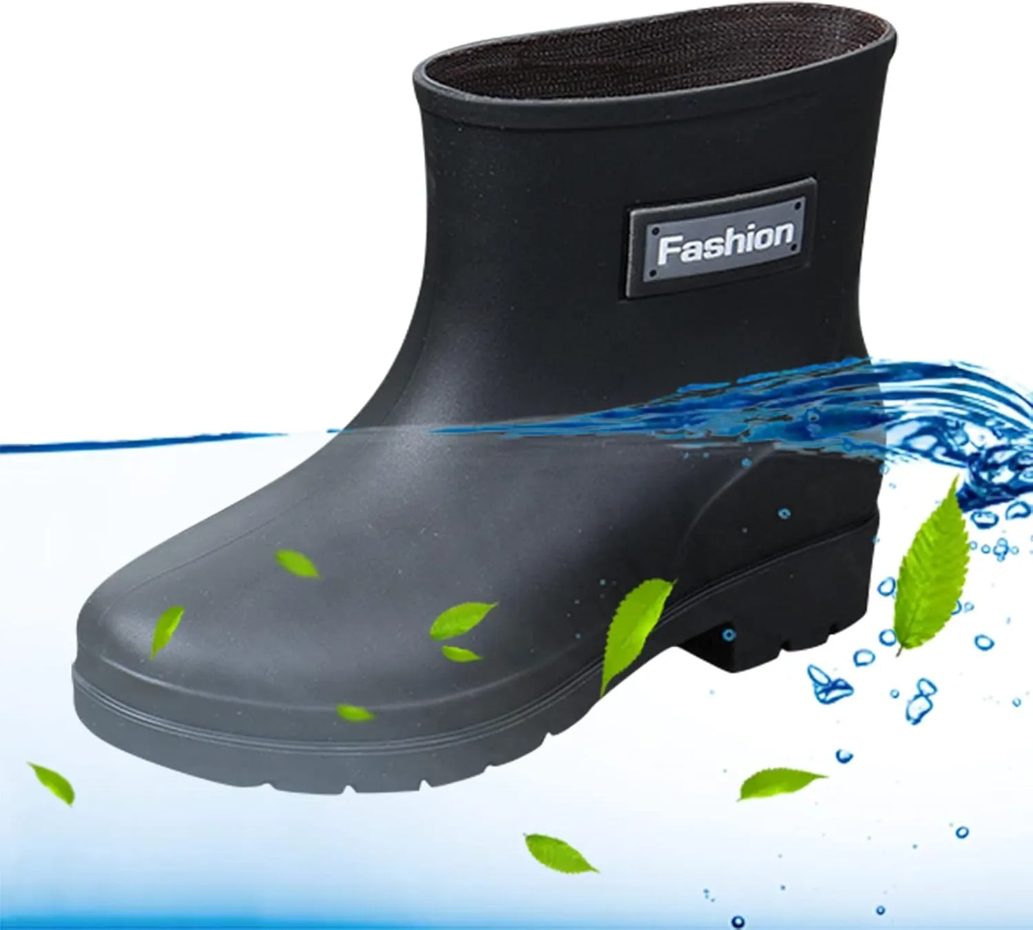 Rain Boots Women Women's Ankle Rain Boots Waterproof Garden Shoes Outdoor Work Boot Slip On Rubber Shoes