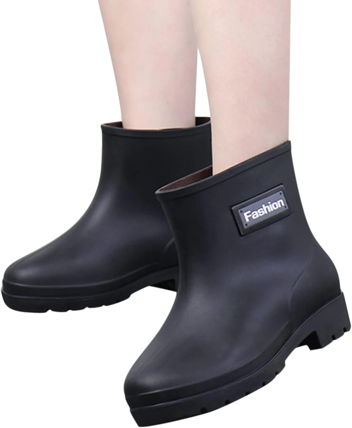 Rain Boots Women Women's Ankle Rain Boots Waterproof Garden Shoes Outdoor Work Boot Slip On Rubber Shoes