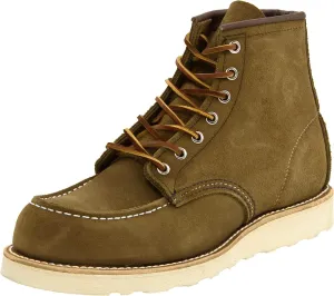 Red Wing Heritage Men's Classic Work 6-Inch Moc Toe Boot - Suede,Olive Mohave,8 D US