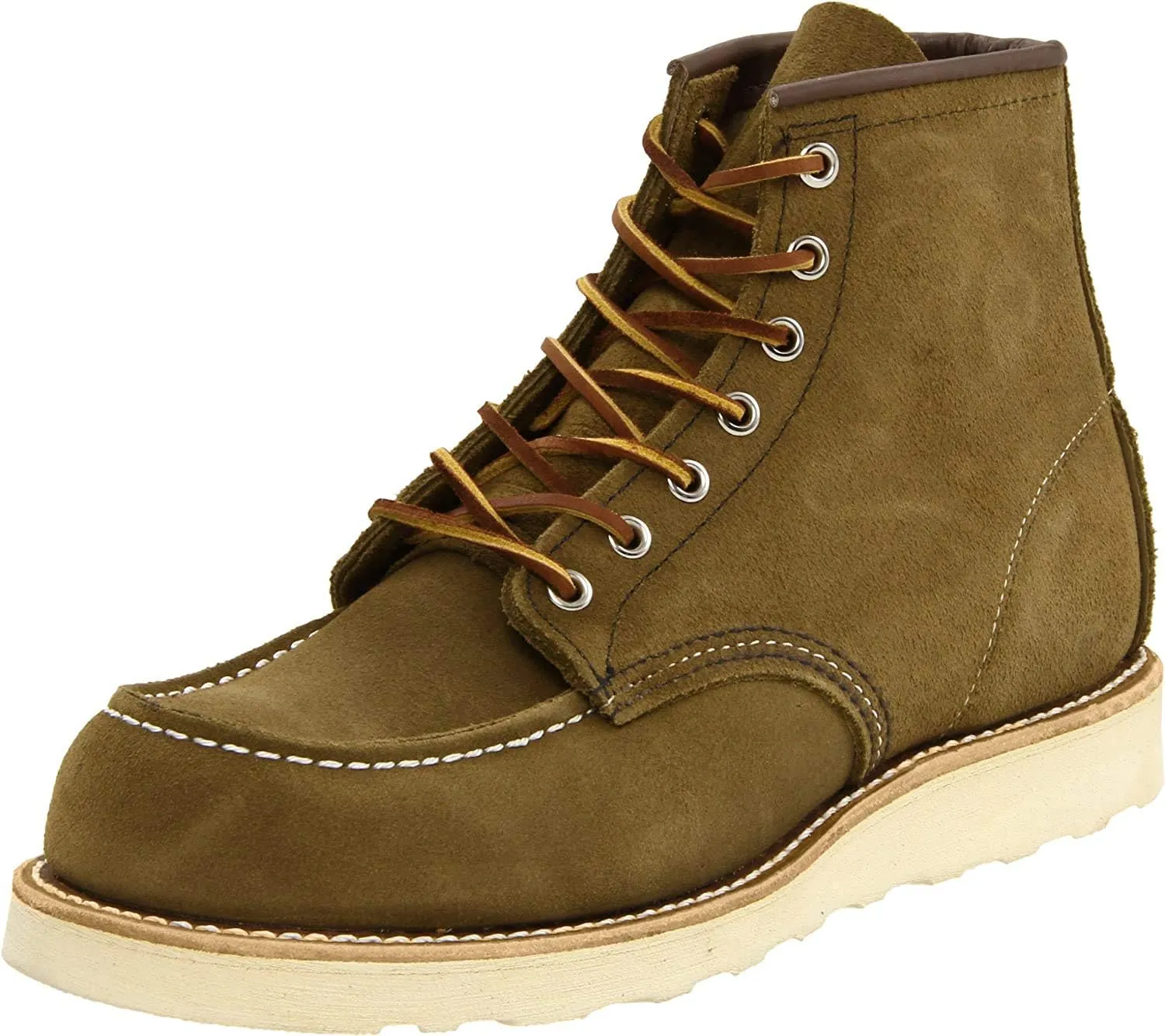 Red Wing Heritage Men's Classic Work 6-Inch Moc Toe Boot - Suede,Olive Mohave,8 D US