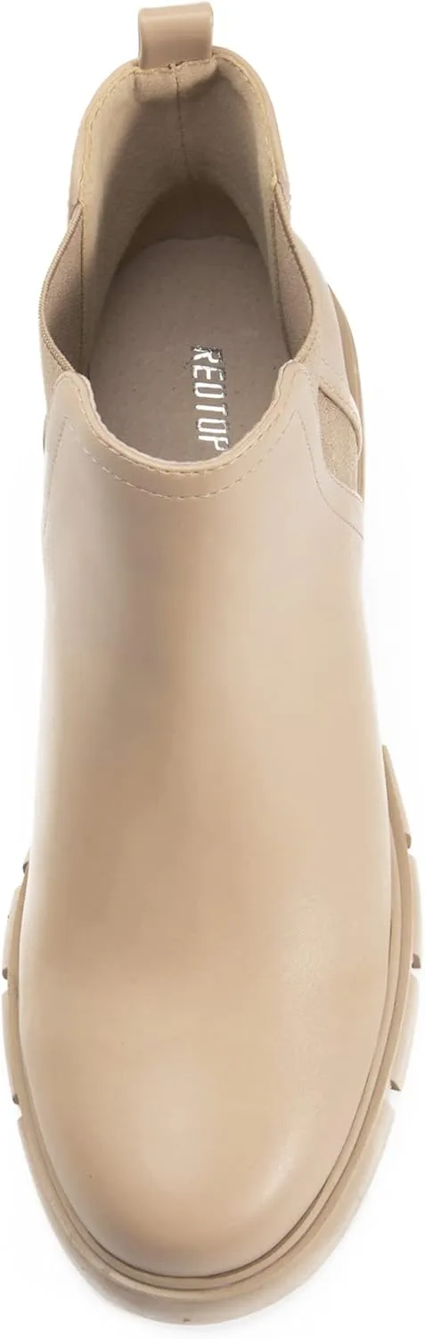 REDTOP Women's Chelsea Boots Elastic Chunky Block Heel Platform Lug Sole Ankle Booties